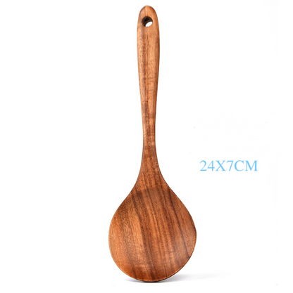 Timeless Teak Treasures - Premium Natural Wood Kitchen Tools Collection