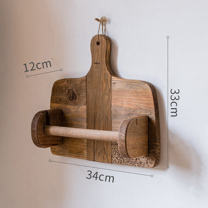 Timeless Charm - Natural Old Wood Paper Roll Kitchen Tissue Holder