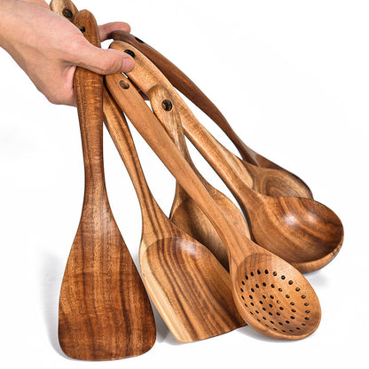 Timeless Teak Treasures - Premium Natural Wood Kitchen Tools Collection