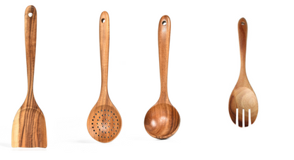 Timeless Teak Treasures - Premium Natural Wood Kitchen Tools Collection