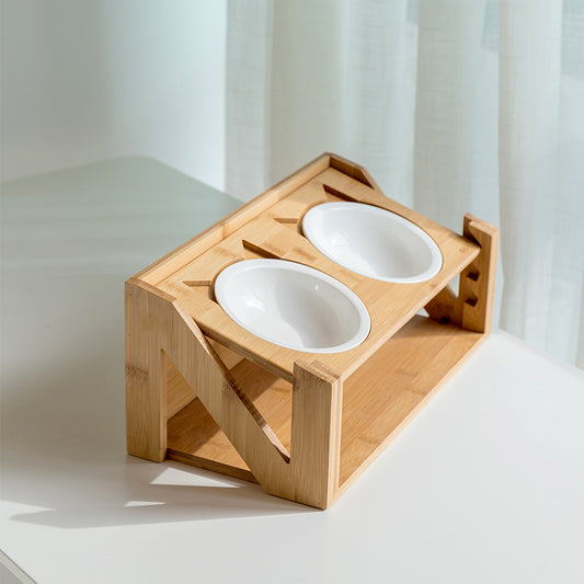 Whisker-Approved Woodwork - Cat Bowl Wooden Dish Rack