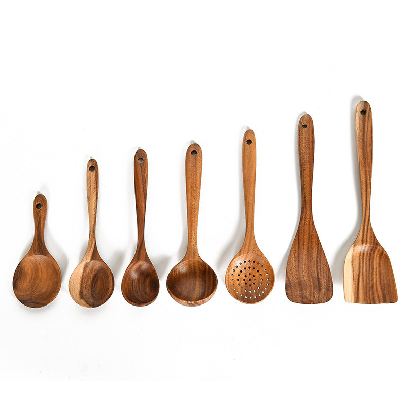 Timeless Teak Treasures - Premium Natural Wood Kitchen Tools Collection