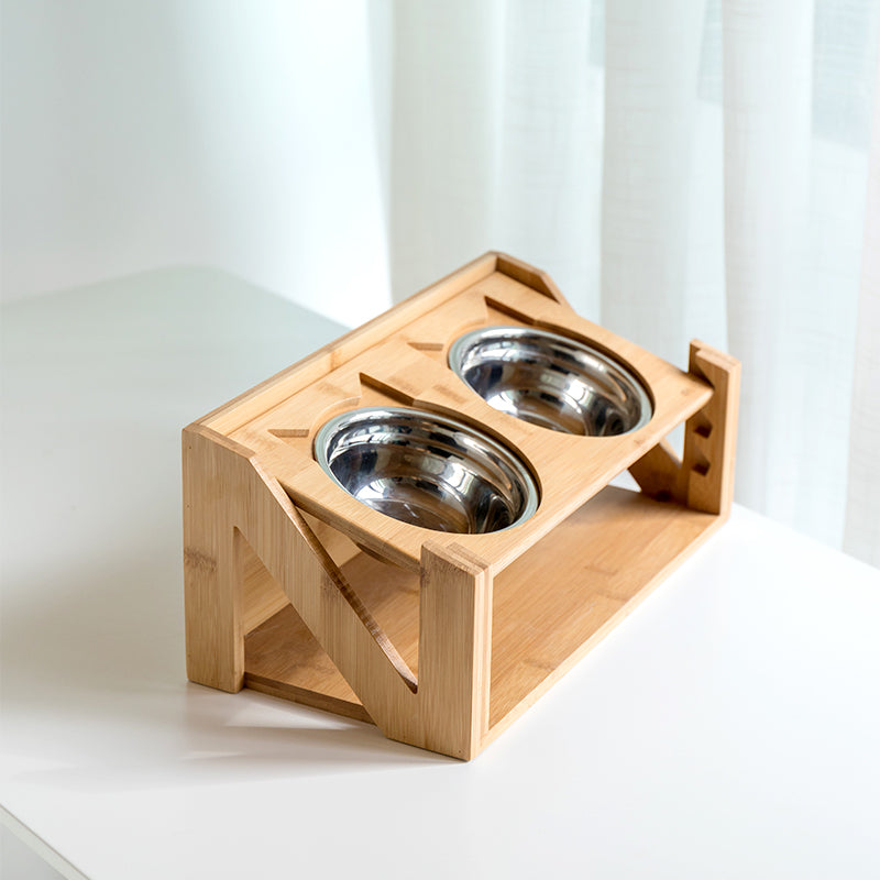 Whisker-Approved Woodwork - Cat Bowl Wooden Dish Rack