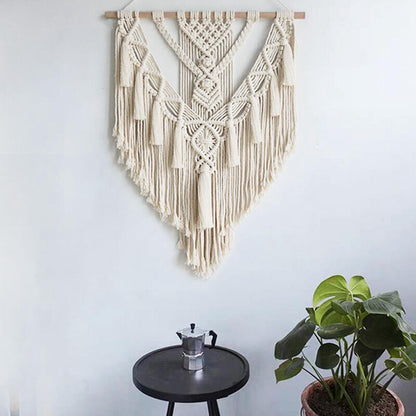 Boho Bliss: Hand-Woven Macramé Wall Hanging Tapestry - Artistic Elegance Meets Bohemian Flair