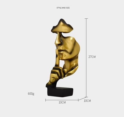 Whispers of Elegance: Silent One Abstract Resin Statue - The Subtle Beauty of Modern Artistry for Every Interior