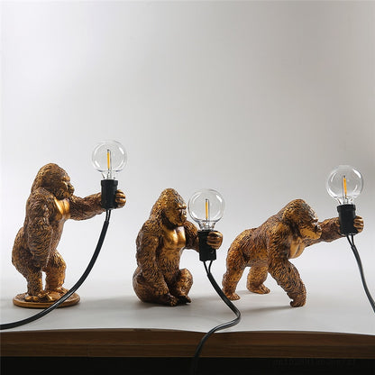 Gorilla Glint: Mini Resin Night Light - A Whimsical Touch of the Wild for Your Space