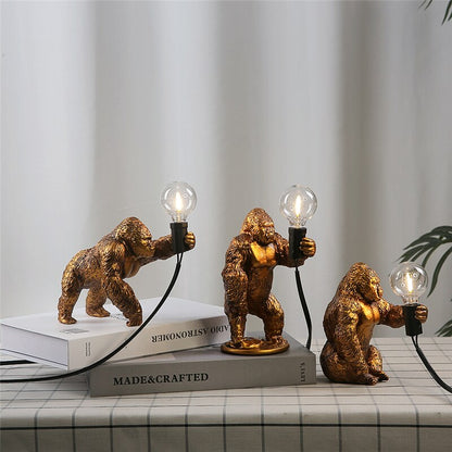 Gorilla Glint: Mini Resin Night Light - A Whimsical Touch of the Wild for Your Space