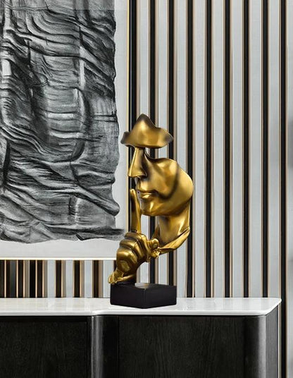 Whispers of Elegance: Silent One Abstract Resin Statue - The Subtle Beauty of Modern Artistry for Every Interior