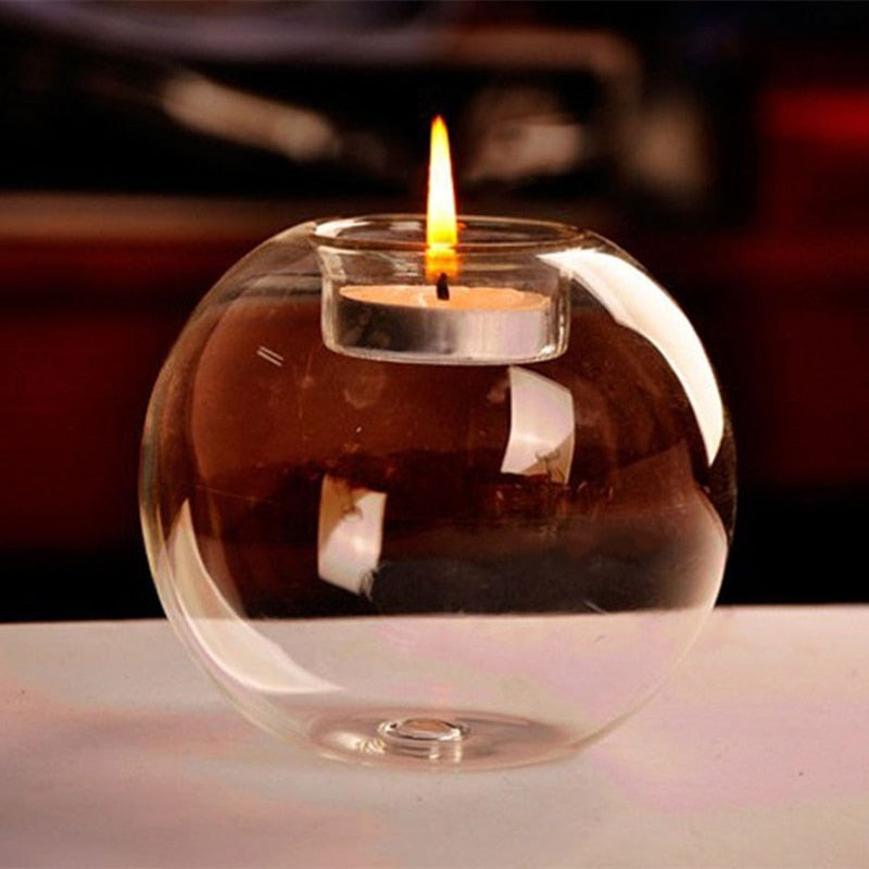 Lustrous Luminaire: European Hollow Glass Candle Holder - An Epitome of Elegance for Celebratory Occasions