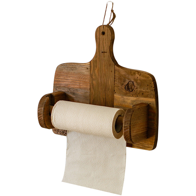 Timeless Charm - Natural Old Wood Paper Roll Kitchen Tissue Holder