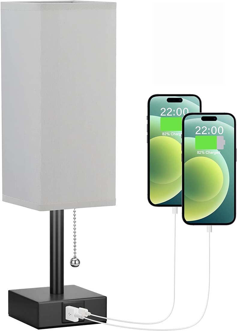 Versatile Bedside Table Lamp with 3 Levels Brightness and USB Charging Ports